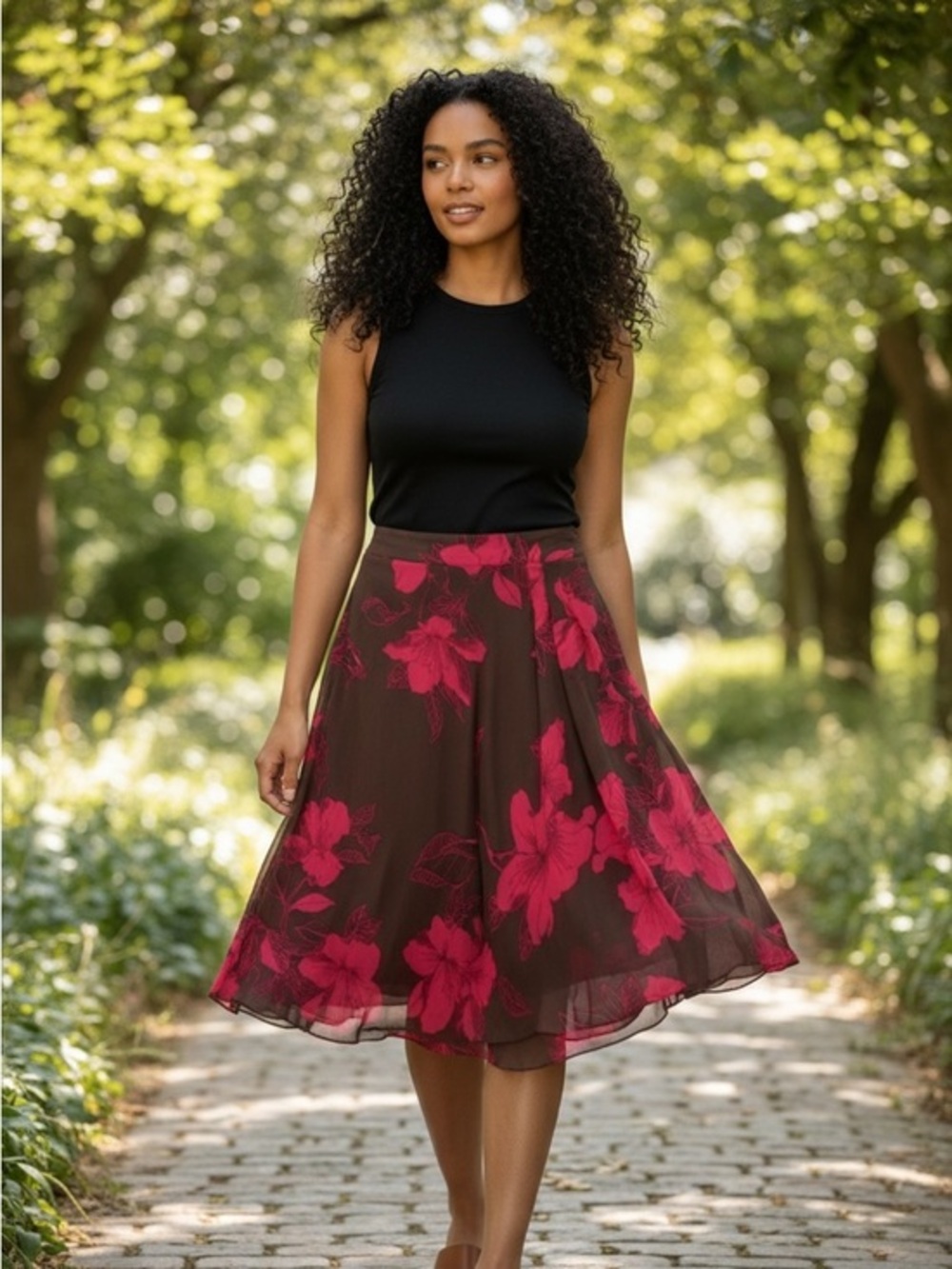 Petite Sophisticate Floral Skirt